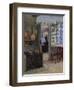 A Woman Reading in an Interior-Adolf Heinrich Claus Hansen-Framed Giclee Print