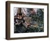 A Woman Reading Near a Goldfish Tank-Lovis Corinth-Framed Giclee Print