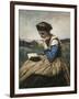 A Woman Reading-Jean-Baptiste-Camille Corot-Framed Art Print