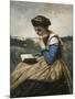 A Woman Reading-Jean-Baptiste-Camille Corot-Mounted Art Print