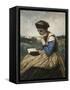 A Woman Reading-Jean-Baptiste-Camille Corot-Framed Stretched Canvas