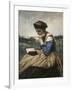 A Woman Reading-Jean-Baptiste-Camille Corot-Framed Art Print