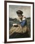 A Woman Reading-Jean-Baptiste-Camille Corot-Framed Art Print