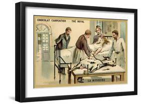 A Woman Receiving a Blood Transfusion from a Goat-null-Framed Giclee Print