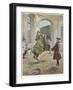 A Woman Riding a Horse Which Is Rearing Up before a Man Holding a Whip-Louis Vallet-Framed Giclee Print