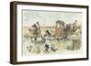 A Woman Riding in a Horse-Drawn Carriage as it Travels Through a River-Louis Vallet-Framed Giclee Print