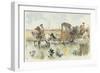 A Woman Riding in a Horse-Drawn Carriage as it Travels Through a River-Louis Vallet-Framed Giclee Print
