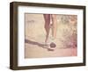 A Woman Running on a Trail with a Dog-graphicphoto-Framed Photographic Print