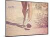 A Woman Running on a Trail with a Dog-graphicphoto-Mounted Photographic Print