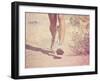 A Woman Running on a Trail with a Dog-graphicphoto-Framed Photographic Print