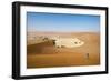 A Woman Runs Down from the Summit of Sossusvlei Sand Dune, Namibia, Africa-Alex Treadway-Framed Photographic Print