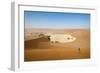 A Woman Runs Down from the Summit of Sossusvlei Sand Dune, Namibia, Africa-Alex Treadway-Framed Photographic Print