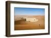 A Woman Runs Down from the Summit of Sossusvlei Sand Dune, Namibia, Africa-Alex Treadway-Framed Photographic Print