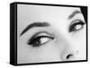 A Woman's Eyes with Typical Sixties Make-Up-null-Framed Stretched Canvas