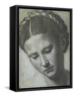 A Woman's Head with Braided Hair-Alessandro Bonvicino Moretto-Framed Stretched Canvas