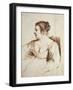 A Woman Seated, 1640 - 1649 (Pen and Brown Ink with Brown Wash on White Paper)-Guercino-Framed Giclee Print