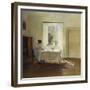 A Woman Seated at a Table by a Window-Carl Holsoe-Framed Giclee Print