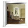 A Woman Seated at a Table by a Window-Carl Holsoe-Framed Giclee Print