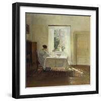 A Woman Seated at a Table by a Window-Carl Holsoe-Framed Giclee Print