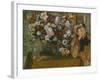 A Woman Seated beside a Vase of Flowers, 1865-Edgar Degas-Framed Giclee Print