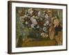 A Woman Seated beside a Vase of Flowers, 1865-Edgar Degas-Framed Giclee Print