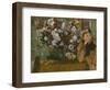 A Woman Seated beside a Vase of Flowers, 1865-Edgar Degas-Framed Giclee Print