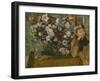 A Woman Seated beside a Vase of Flowers, 1865-Edgar Degas-Framed Giclee Print