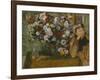 A Woman Seated beside a Vase of Flowers, 1865-Edgar Degas-Framed Giclee Print