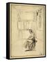 A Woman Seated in a Room-Annibale Carracci-Framed Stretched Canvas
