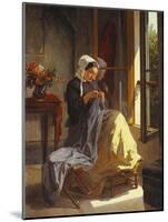 A Woman Sewing by an Open Window-Jules Trayer-Mounted Giclee Print