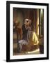 A Woman Sewing by an Open Window-Jules Trayer-Framed Giclee Print