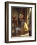 A Woman Sewing by an Open Window-Jules Trayer-Framed Giclee Print