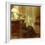 A Woman Sewing in an Interior-Carl Holsoe-Framed Giclee Print