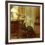 A Woman Sewing in an Interior-Carl Holsoe-Framed Giclee Print