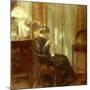 A Woman Sewing in an Interior-Carl Holsoe-Mounted Giclee Print