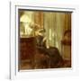 A Woman Sewing in an Interior-Carl Holsoe-Framed Giclee Print