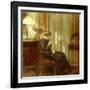 A Woman Sewing in an Interior-Carl Holsoe-Framed Giclee Print