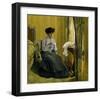 A Woman Sewing-Félix Vallotton-Framed Giclee Print