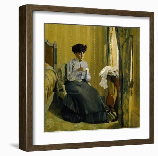 A Woman Sewing-Félix Vallotton-Framed Giclee Print