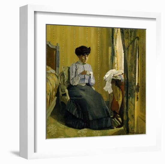 A Woman Sewing-Félix Vallotton-Framed Giclee Print