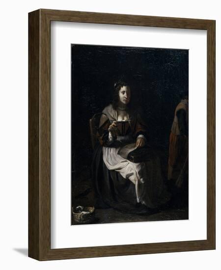 A Woman Sewing-Michael Sweerts-Framed Giclee Print