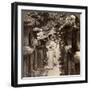 A Woman Shinto Devotee Counting the Stone Lanterns, Kasuga Shrine, Nara, Japan, 1904-Underwood & Underwood-Framed Photographic Print