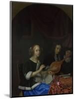 A Woman Singing and a Man with a Cittern, Ca. 1665-1667-Godfried Cornelisz Schalcken-Mounted Giclee Print