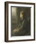 A Woman Sitting at a Window-Jozef Israels-Framed Art Print