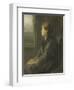 A Woman Sitting at a Window-Jozef Israels-Framed Art Print