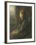 A Woman Sitting at a Window-Jozef Israels-Framed Art Print