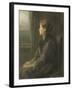 A Woman Sitting at a Window-Jozef Israels-Framed Art Print