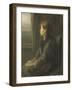 A Woman Sitting at a Window-Jozef Israels-Framed Art Print