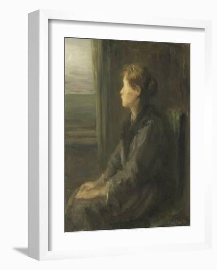 A Woman Sitting at a Window-Jozef Israels-Framed Art Print