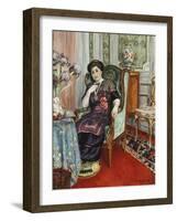 A Woman Sitting in a Chair; Femme Assis Dans Un Fauteuil, 1911-Henri Lebasque-Framed Giclee Print